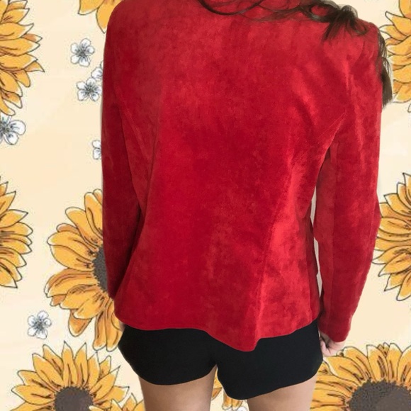 Vintage Kim Rogers Red Blazer w/ Shoulderpads - Picture 4 of 5